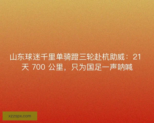 山东球迷千里单骑蹬三轮赴杭助威：21 天 700 公里，只为国足一声呐喊