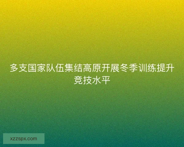 多支国家队伍集结高原开展冬季训练提升竞技水平